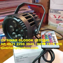 Lampu Sorot LED Outdoor RGB 18 watt + Remote Control